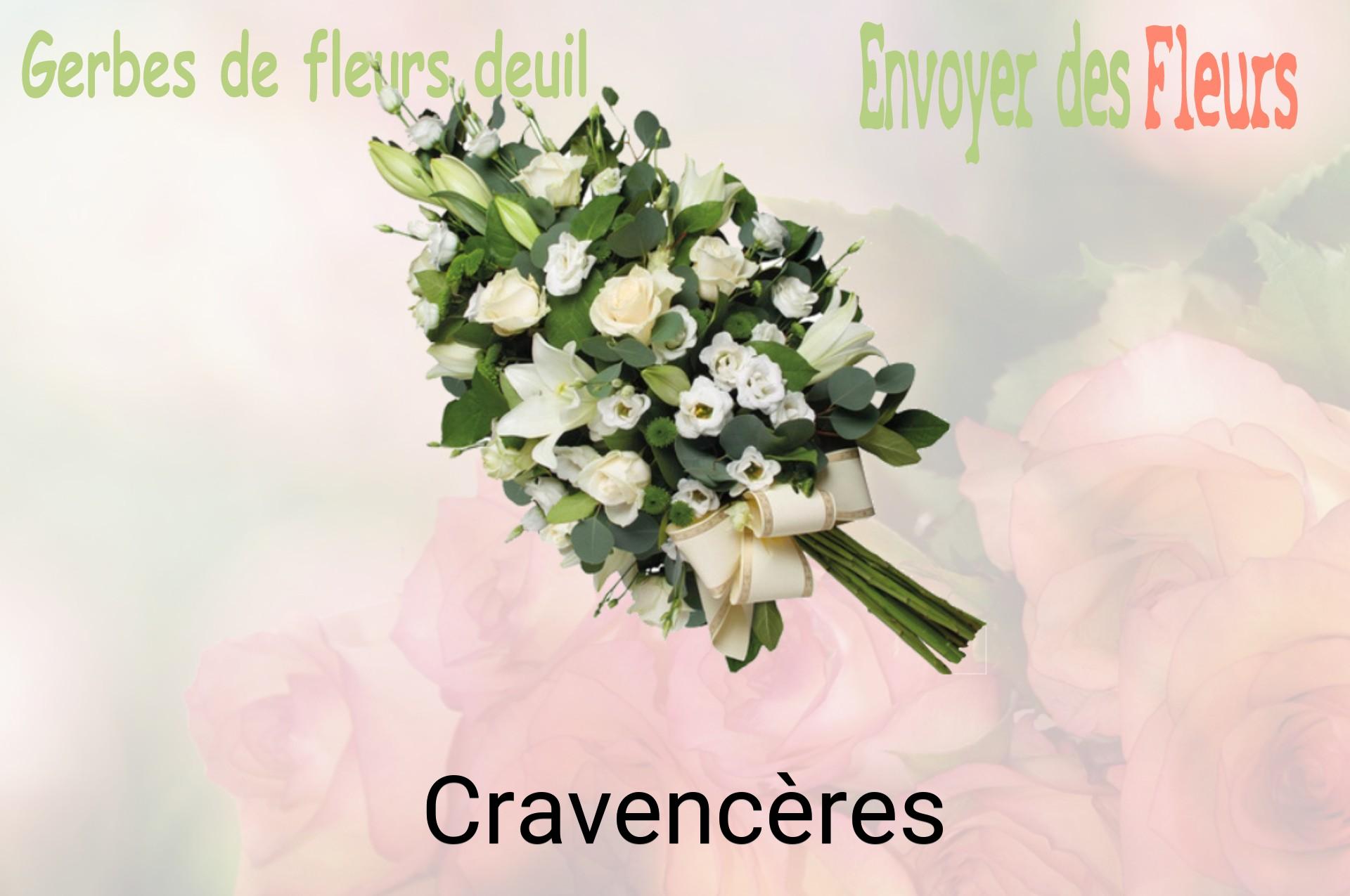 Gerbe de fleurs de deuil livrée à Cravencères